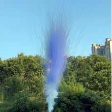 СУ0100312L Пирофф Дневная батарея салютов сиреневая 7*1,2 (треск) 15/1 