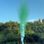 СУ0100312G Пирофф Дневная батарея салютов зеленая 7*1,2 (треск) 15/1  - Piroff фейерверки, салюты оптом от поставщика