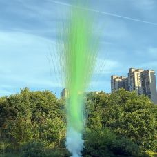 СУ0100312LG Пирофф Дневная батарея салютов светло-зеленая 7*1,2 (треск) 15/1 