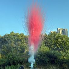 СУ0100312P Пирофф Дневная батарея салютов розовая 7*1,2 (треск) 15/1 