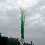 СУ0602512G Пирофф Дневная зеленая батарея салютов 25*1,2 (треск) 4/1  - Дневная батарея салютов