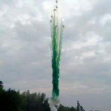 СУ0602512G Пирофф Дневная зеленая батарея салютов 25*1,2 (треск) 4/1 