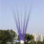 СУ0502512L Пирофф Дневная батарея салютов сиреневая веер 25*1,2(треск+свист) 4/1  - Дневная батарея салютов