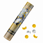 СМ009 Максэм Пневмохлопушка зол.,серебр. конфетти,прямоугол.,кружки 30 см 100/1  - Maxsem