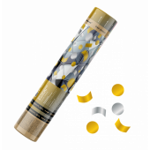 СМ009_Максэм_Пневмохлопушка зол.,серебр. конфетти,прямоугол.,кружки 30 см_100/1 